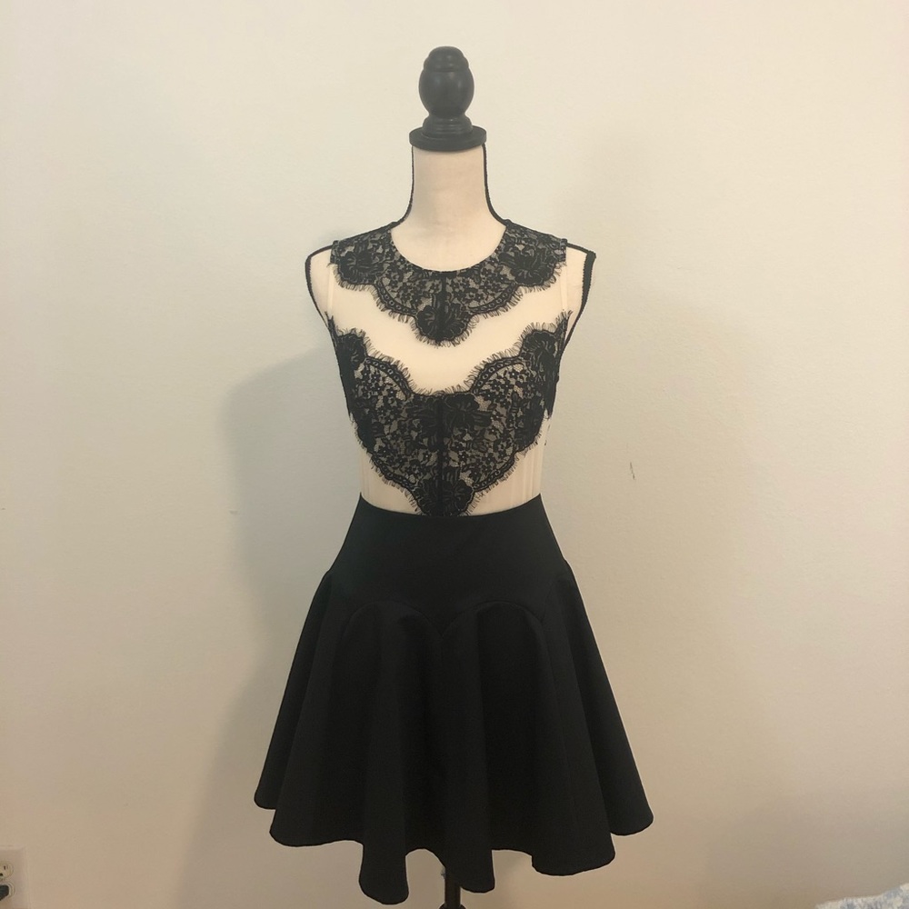 COPY - Ark & Co black lace trim dress